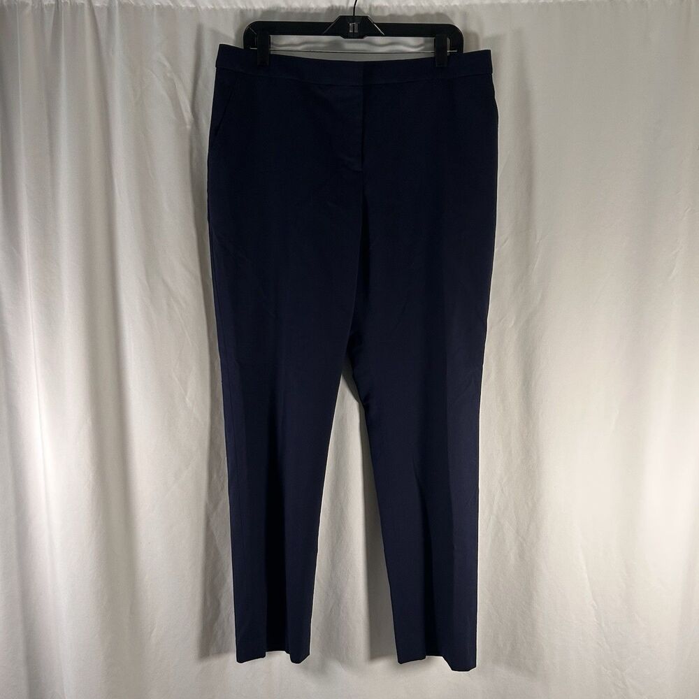 United Air Brooks Brothers Wool Blend Pants Women's 12 Blue Flat Front Slash Poc